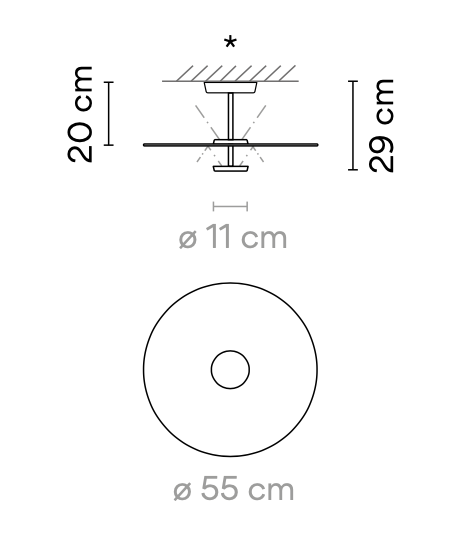 Flat Ceiling, 2 Beams, Dimmable, IP20