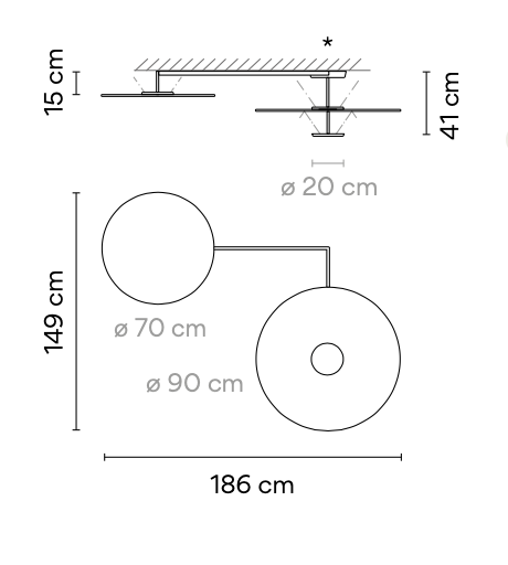 Flat Ceiling, Double Discs, Dimmable, IP20