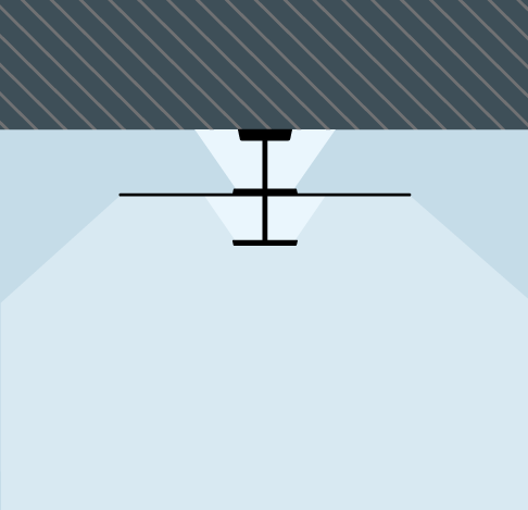 Flat Ceiling, 2 Beams, Dimmable, IP20