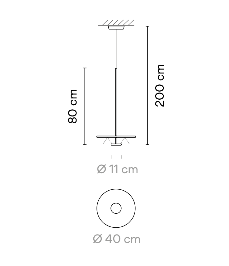 Flat Pendant, Small, Dimmable, IP20