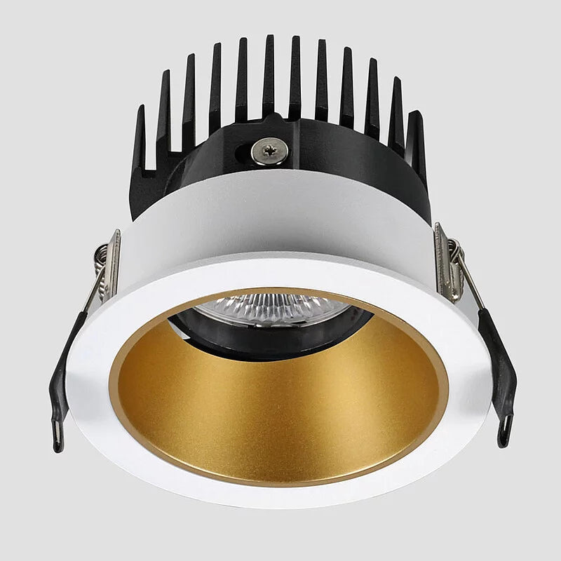 Flexio Downlight, Adjustable, White with Gold Baffle, 11W, LED, Dim, IP20