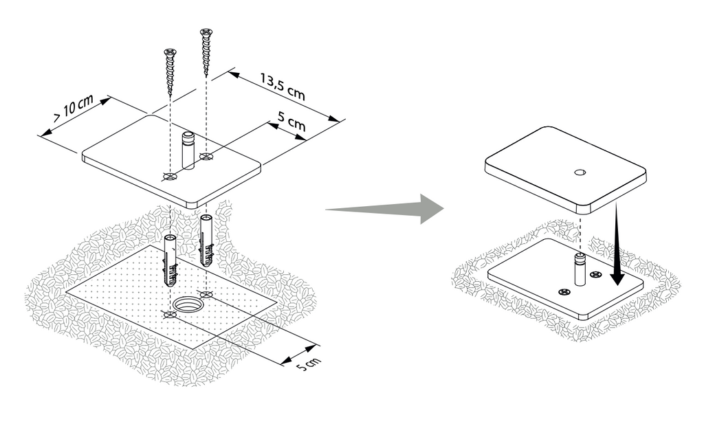 Flia Floor, Double, LED, 5W, DALI Dim or On/Off, IP65