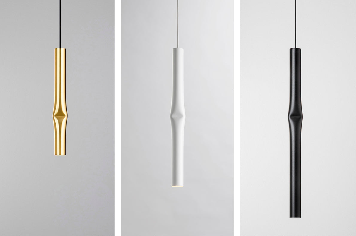 Flow Pendant, Satin Gold, 32 cm H, LED, Surface Mount, On/Off