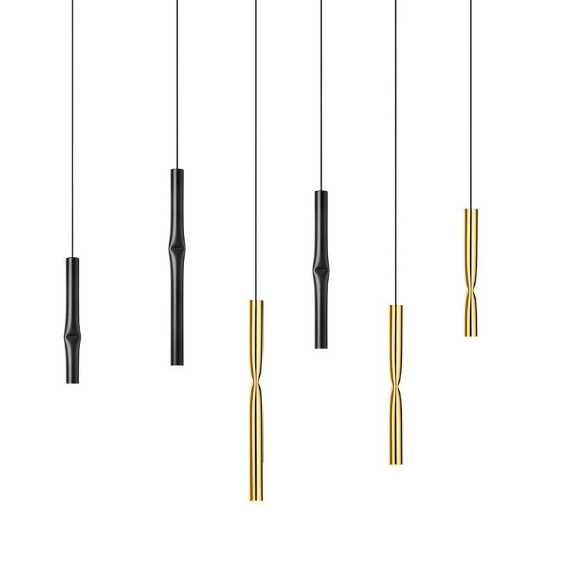 Flow Pendant, Satin Gold, 32 cm H, LED, Surface Mount, On/Off
