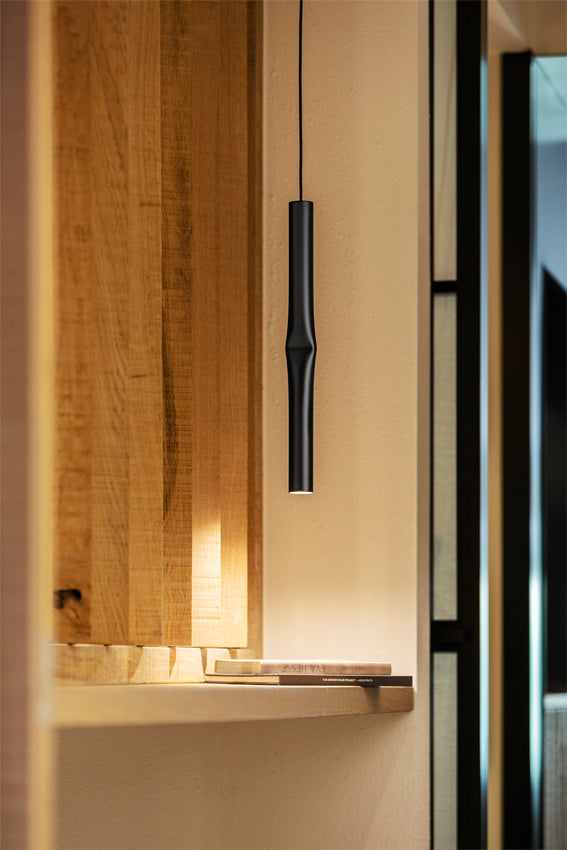 Flow Pendant, Black, 32 cm H, LED, Recessed Mount, Triac Dim