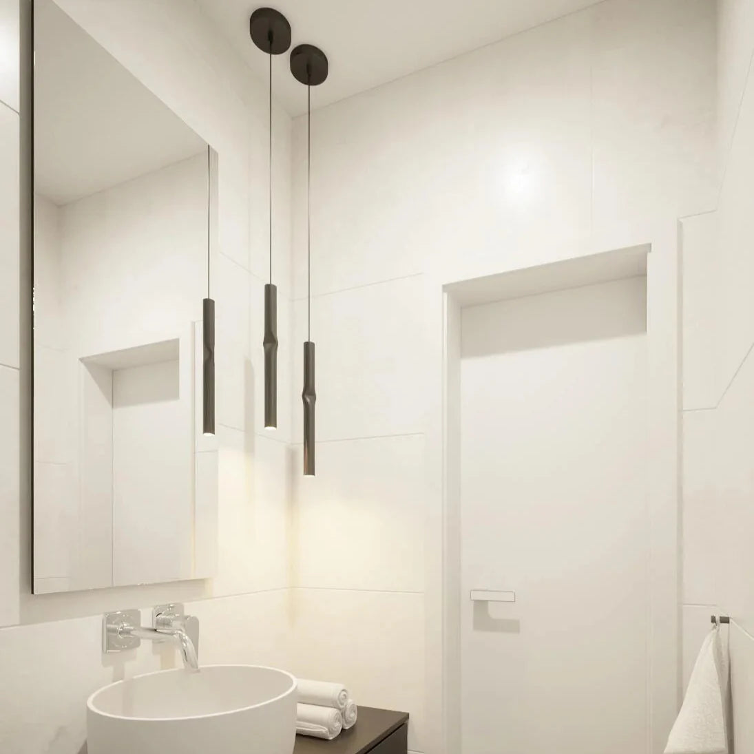 Flow Pendant, White, 51 cm H, LED, Surface Mount, On/Off