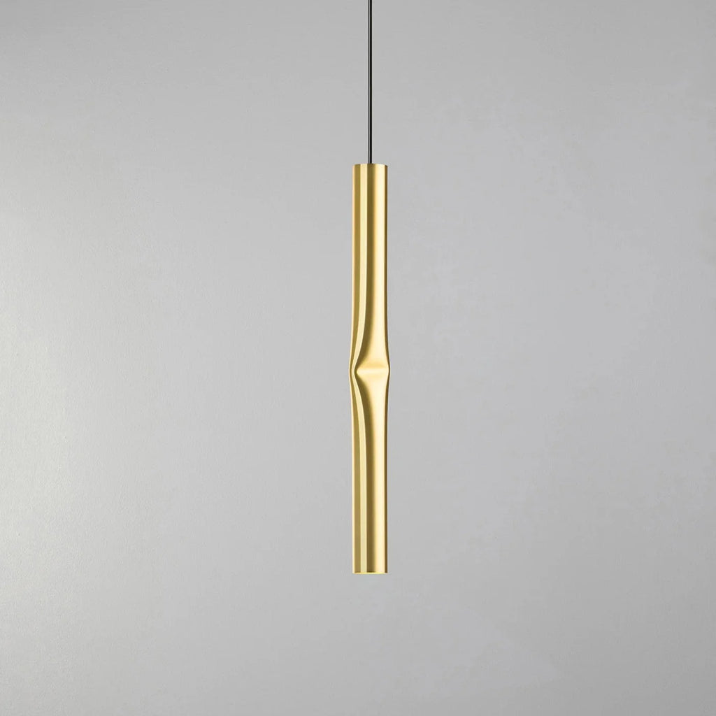 Flow Pendant, Satin Gold, 41 cm H, LED, Recessed Mount, Triac Dim