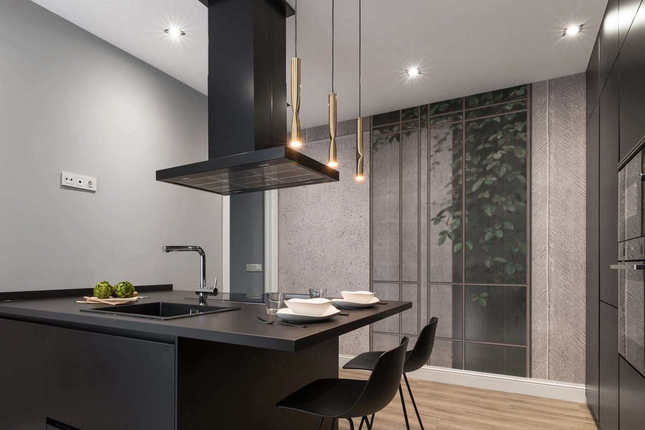 Flow Pendant, Satin Gold, 41 cm H, LED, Recessed Mount, Triac Dim