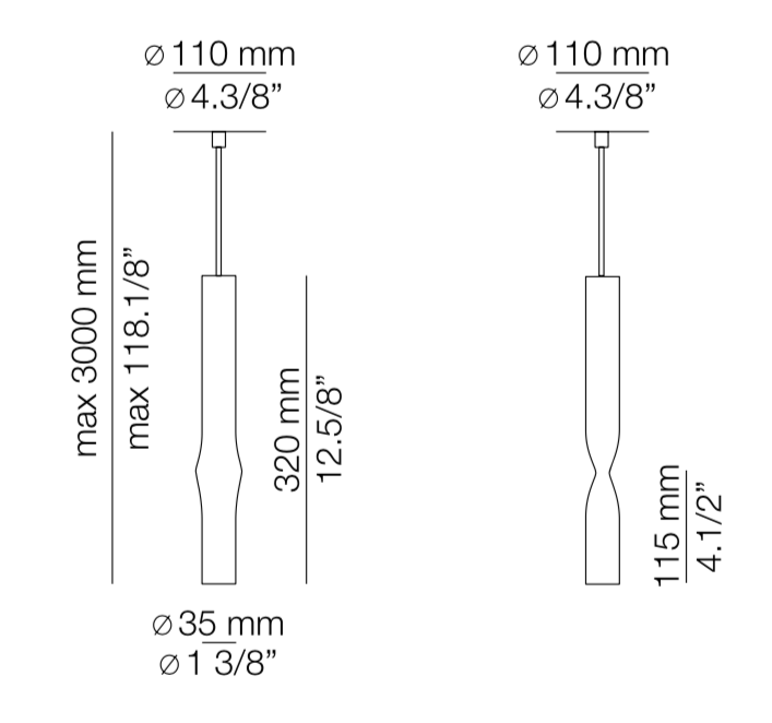 Flow Pendant, Satin Gold, 32 cm H, LED, Recessed Mount, Triac Dim