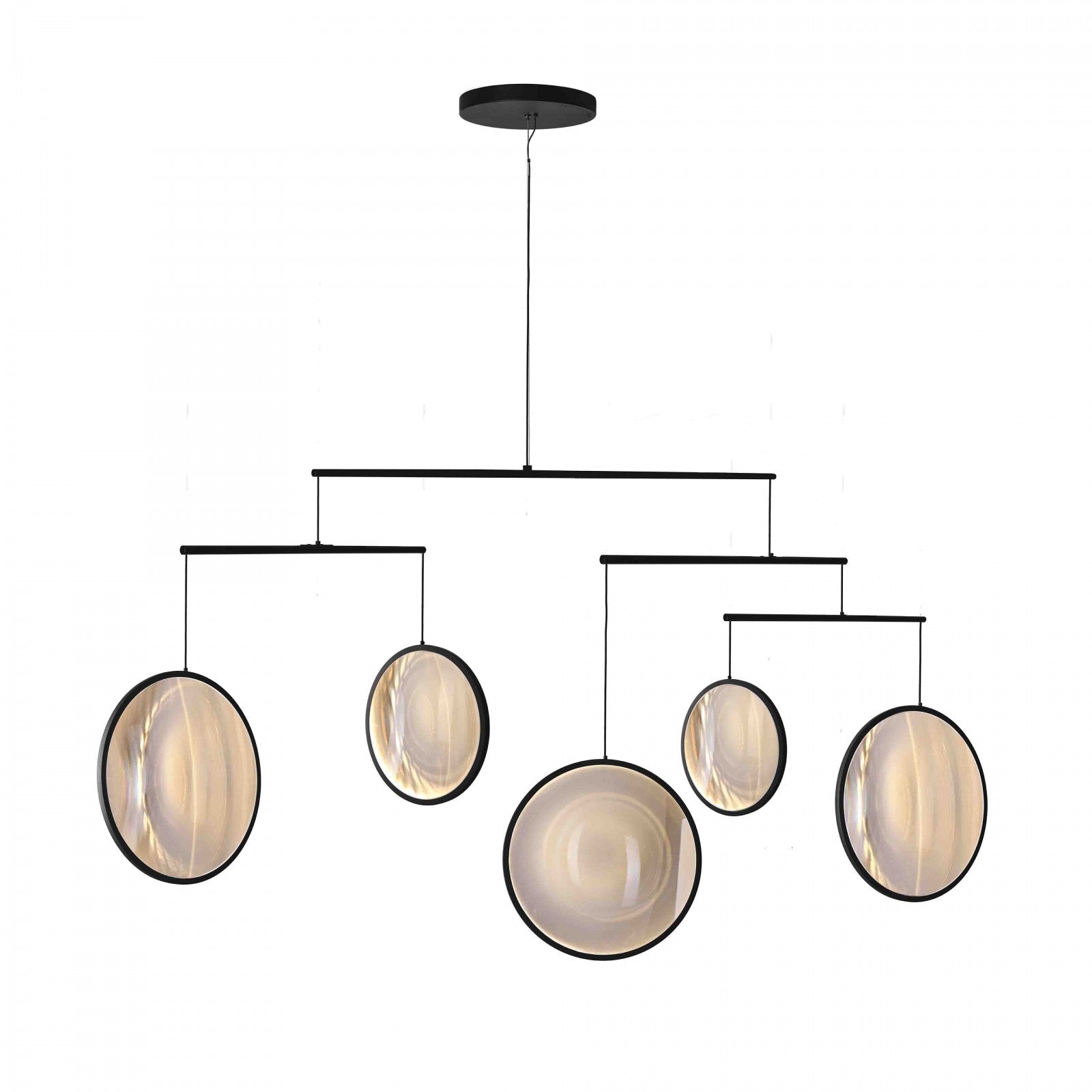 Focus Pendant, 5 Light, Black, LED, Triac Dim, IP20