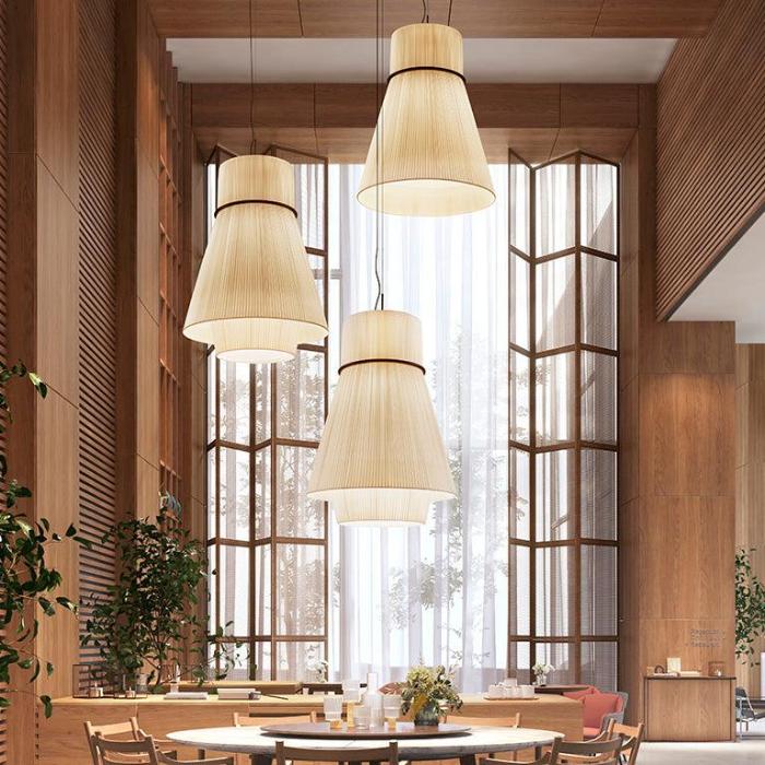 Folie Pendant, Vertical 2 Tiers, Cream Ribbons, E27, IP20