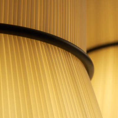 Folie Pendant, Vertical 2 Tiers, Cream Ribbons, E27, IP20