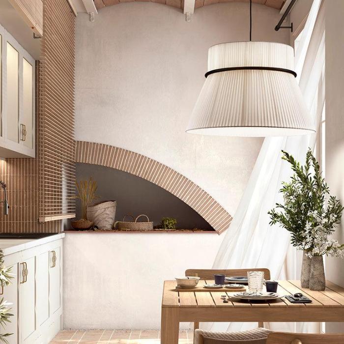 Folie Pendant, Vertical 2 Tiers, White Ribbons, E27, IP20