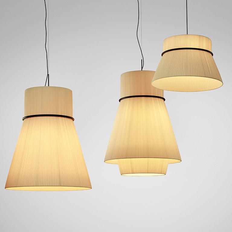 Folie Pendant, Vertical 2 Tiers, White Ribbons, E27, IP20