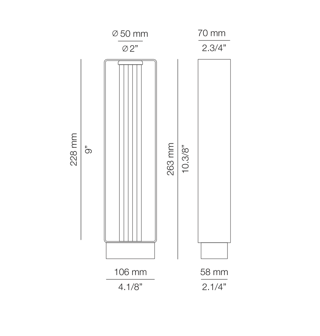 Frame, Bollard, Large, Black, LED, NO DIM, IP65