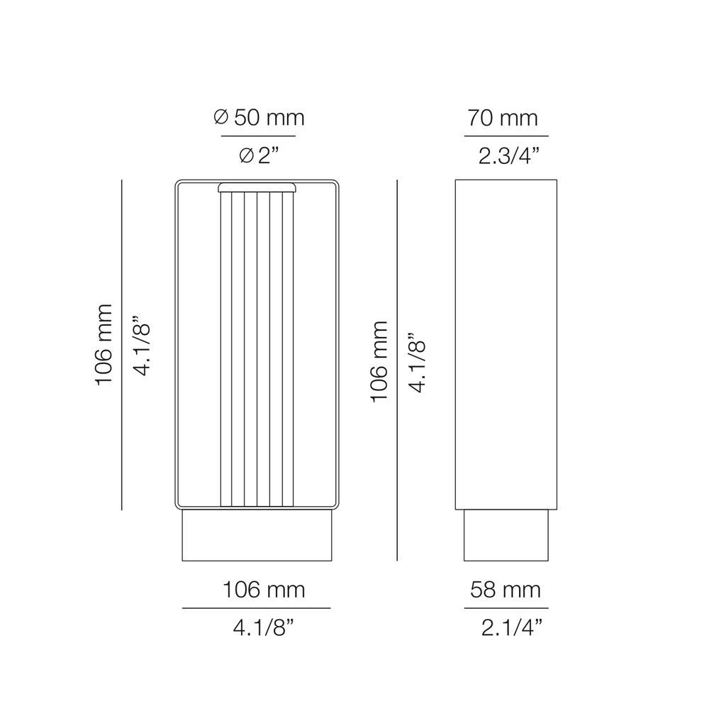 Frame Bollard, Medium, Black, LED, NO DIM, IP65