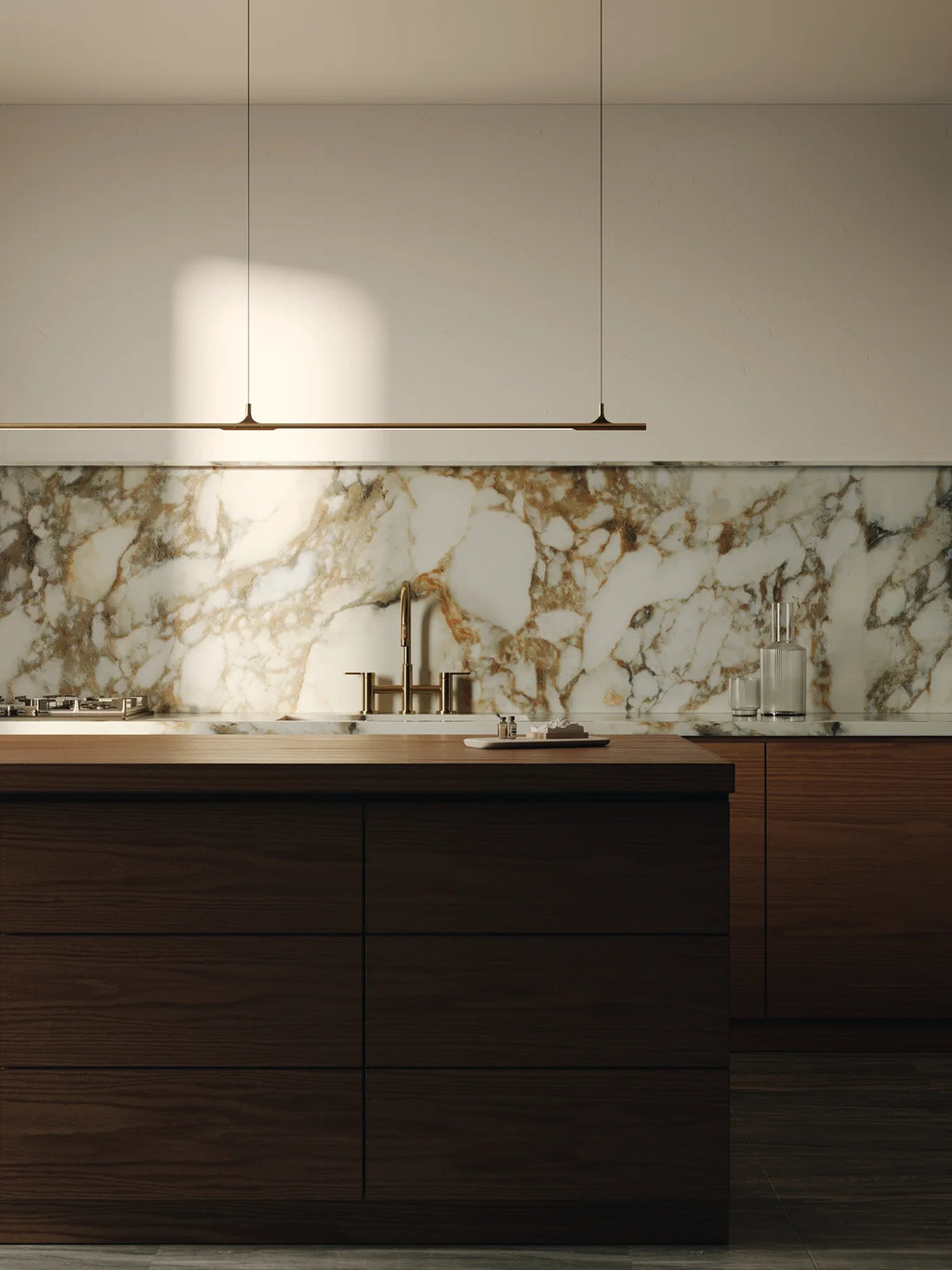 Gallery Linear Pendant, Patina Brass, LED, Recessed Mount, IP20