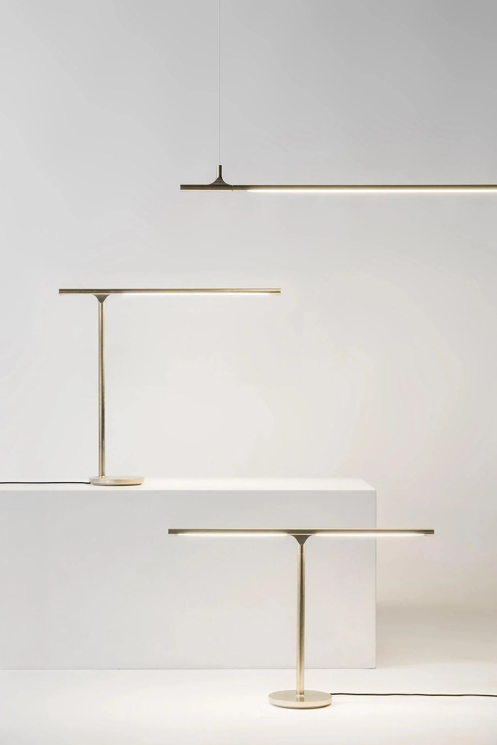 Gallery Linear Pendant, Tumbled Brass, LED, Surface Mount, IP20