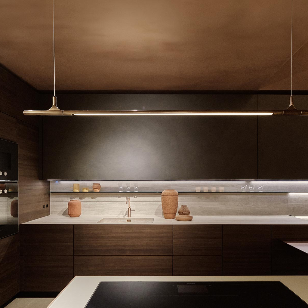 Gallery Linear Pendant, Patina Brass, LED, Surface Mount, IP20
