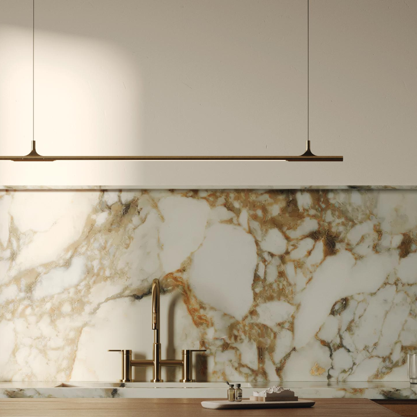 Gallery Linear Pendant, Patina Brass, LED, Surface Mount, IP20