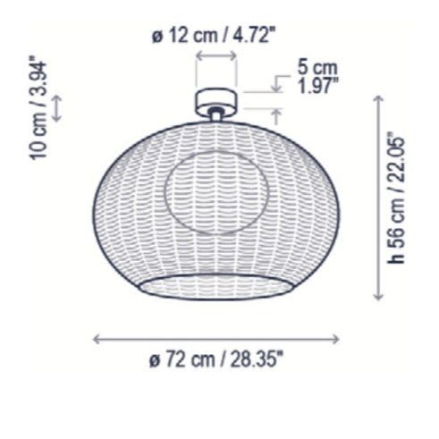 Garota Ceiling, Large, Brown, E27, Triac Dim, IP66