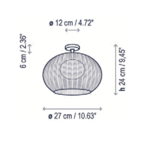 Garota Ceiling, Small, Ivory White, LED, 8.4W, Triac Dim, IP66