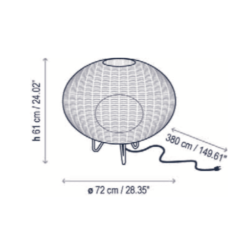 Garota Floor, Short, Brown, E27, Plugs In, IP66