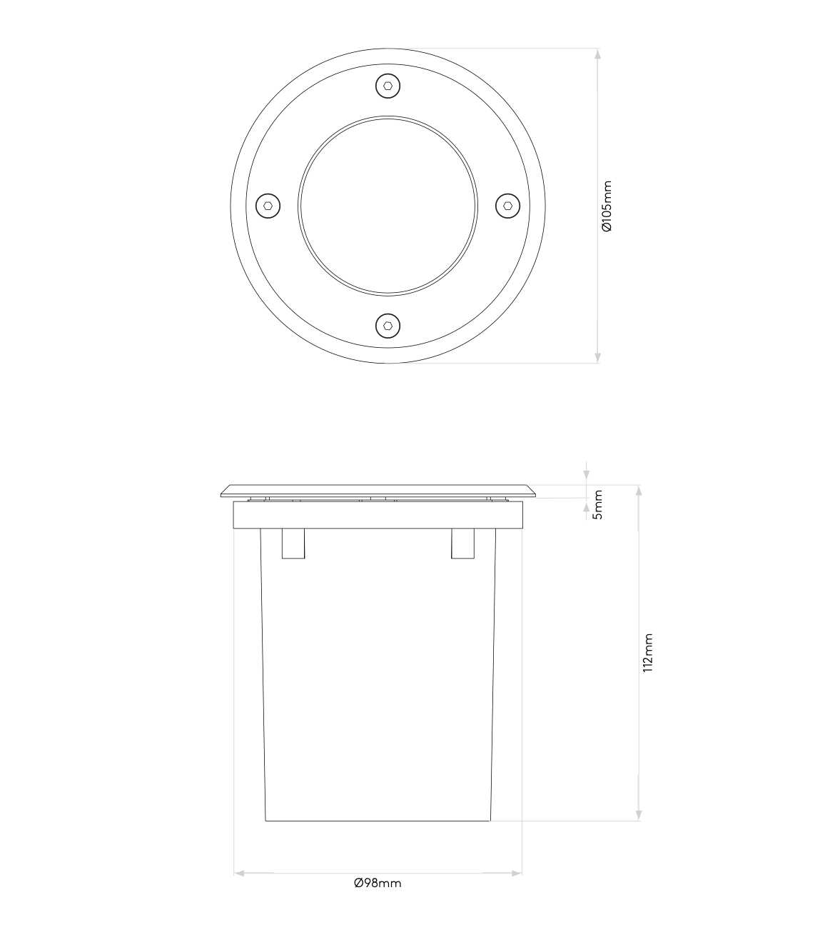 Gramos, Inground Uplight, Steel, Round, GU10, IP65