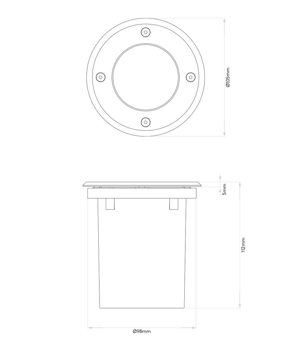 Gramos, Inground Uplight, Brass, Round, GU10, IP65