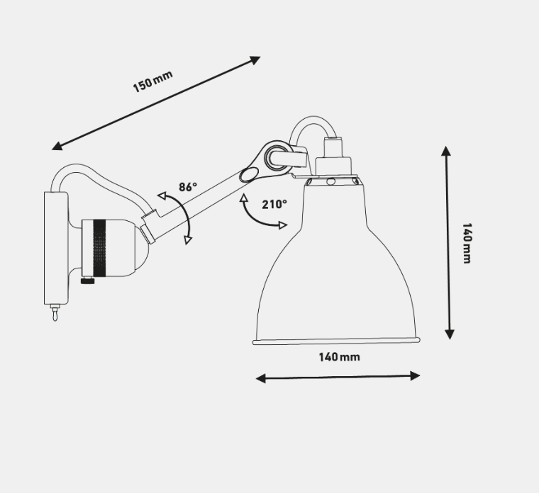 Gras-N304-Wall-with-Switch-Line-Drawing