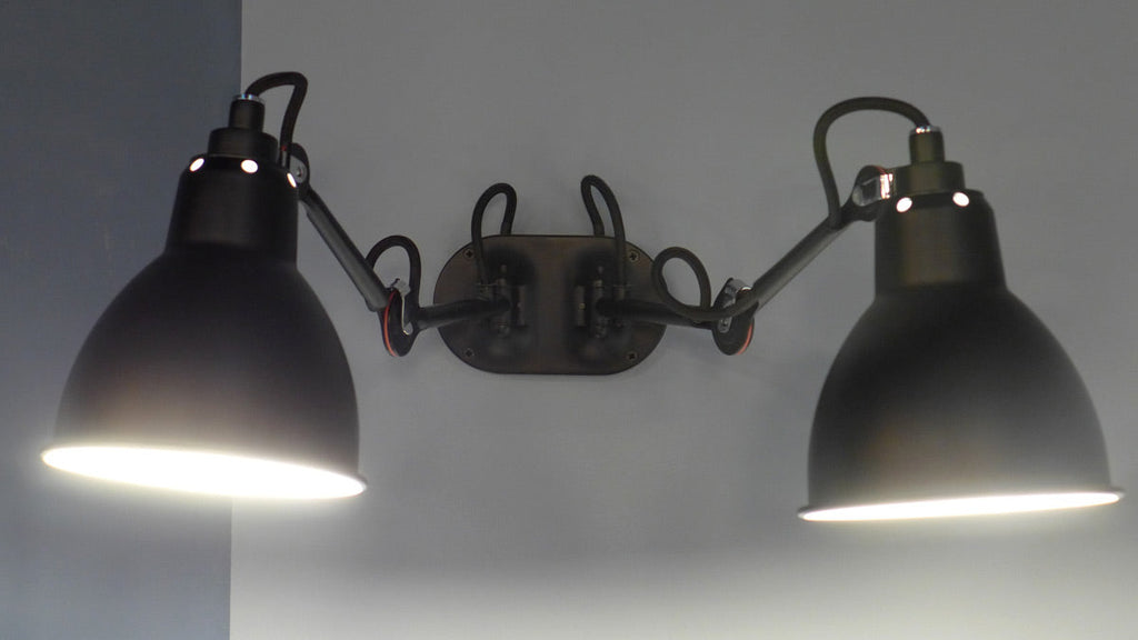 Gras N204 Adjustable Wall Double Arm Yellow Shade, E27, IP20