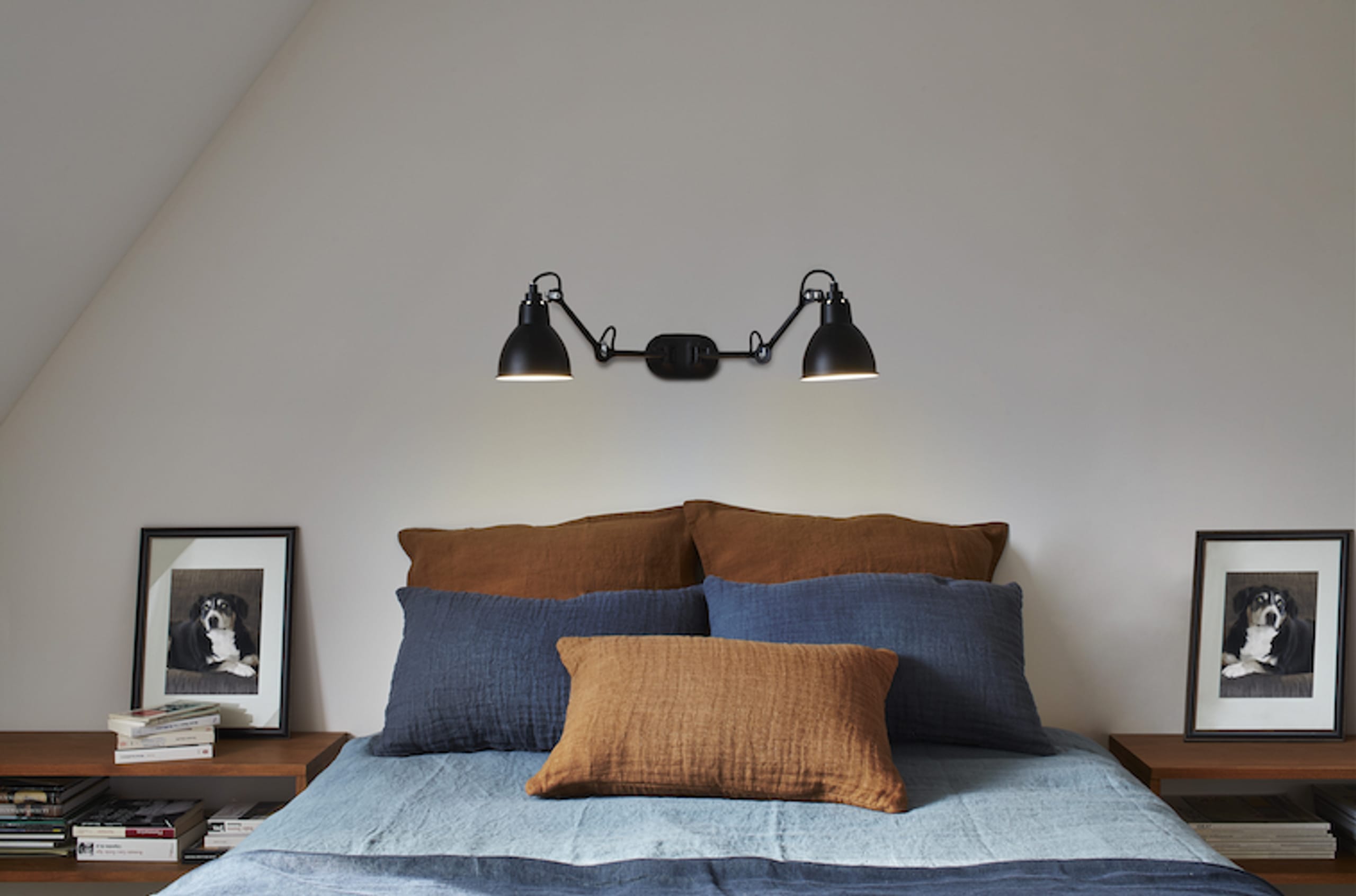 Gras N204 Adjustable Wall Double Arm Brass Shade, E27, IP20