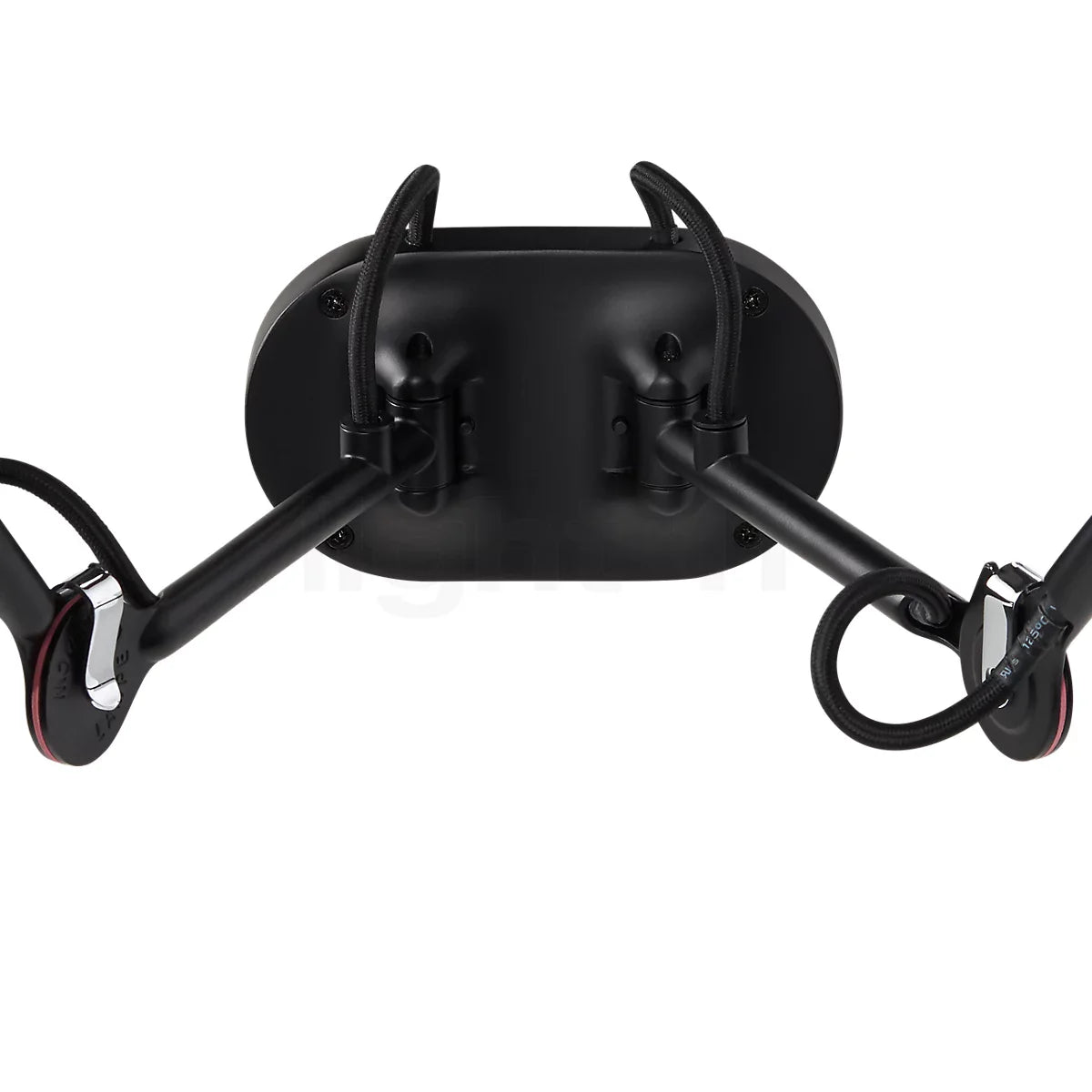 Gras N204 Adjustable Wall Double Arm Black Shade, E27, IP20