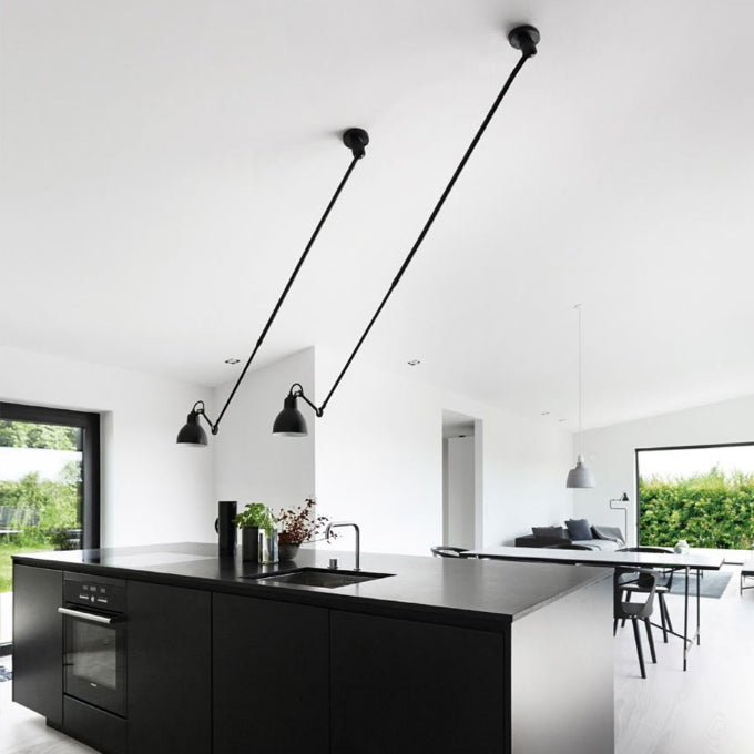 Gras N302 Adjustable Pendant Linear Arm with Raw Copper Metal Shade, IP20