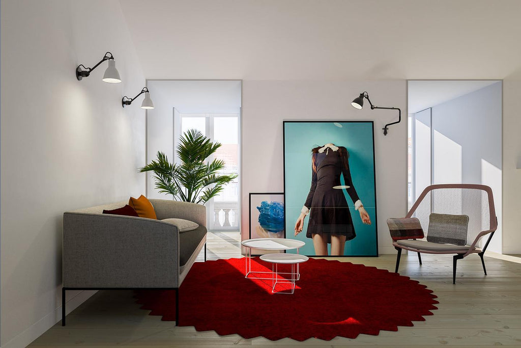 Gras N304 Adjustable Wall 1 Arm Red Shade, Plug In, E14, IP20