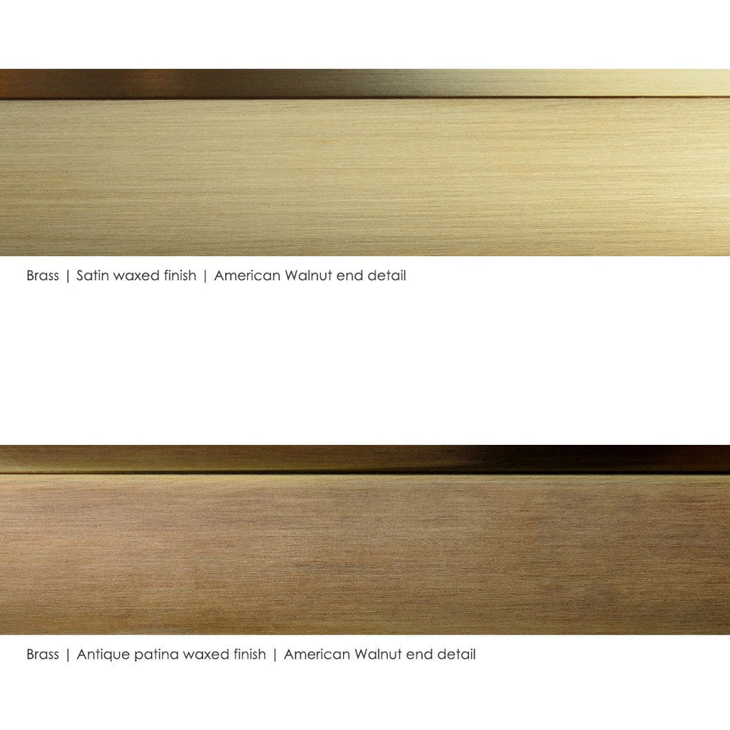 Highline Linear Satin and Patina Brass Finishes