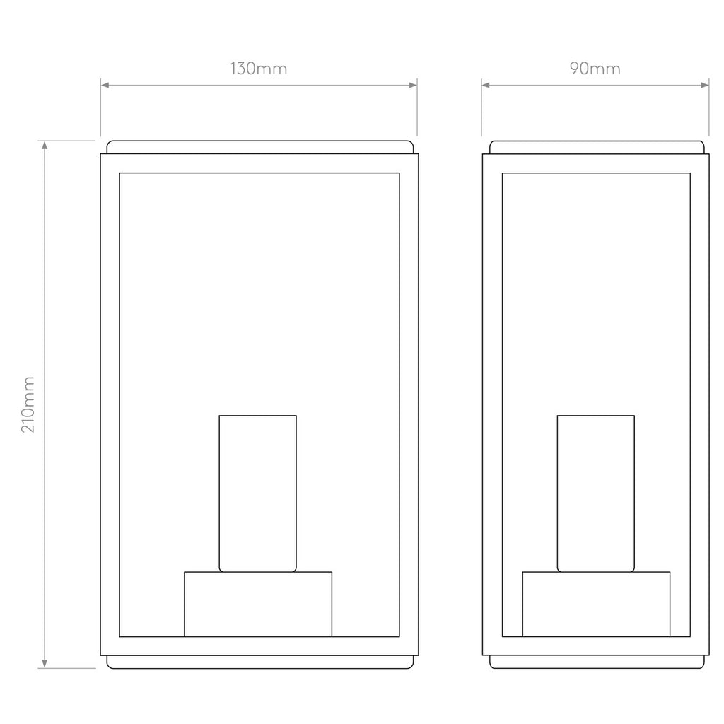Homefield 130 Wall Light, Black, E14, IP44