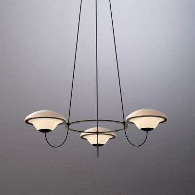 In The Air, 3 Light, Black Steel with White Glass Globes, E27, Triac Dim, IP20