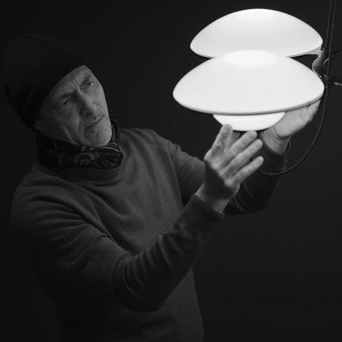 In The Air, 3 Light, Black Steel with White Glass Globes, E27, Triac Dim, IP20