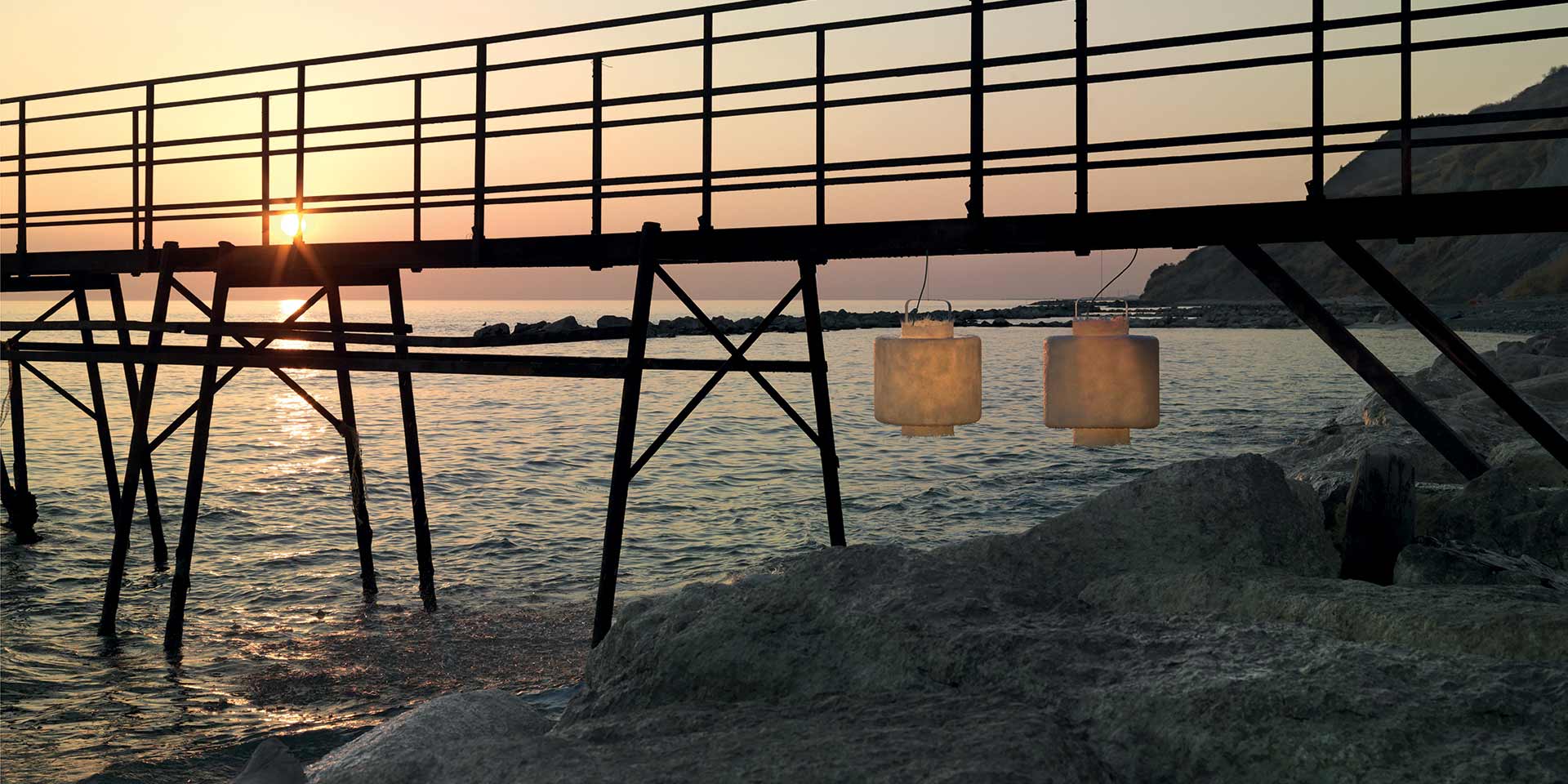 Kimono Pendant, Short, White Fibreglass, E27, IP20