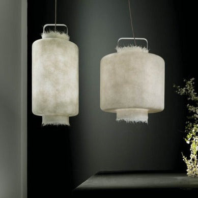 Kimono Pendant, Short, White Fibreglass, E27, IP20