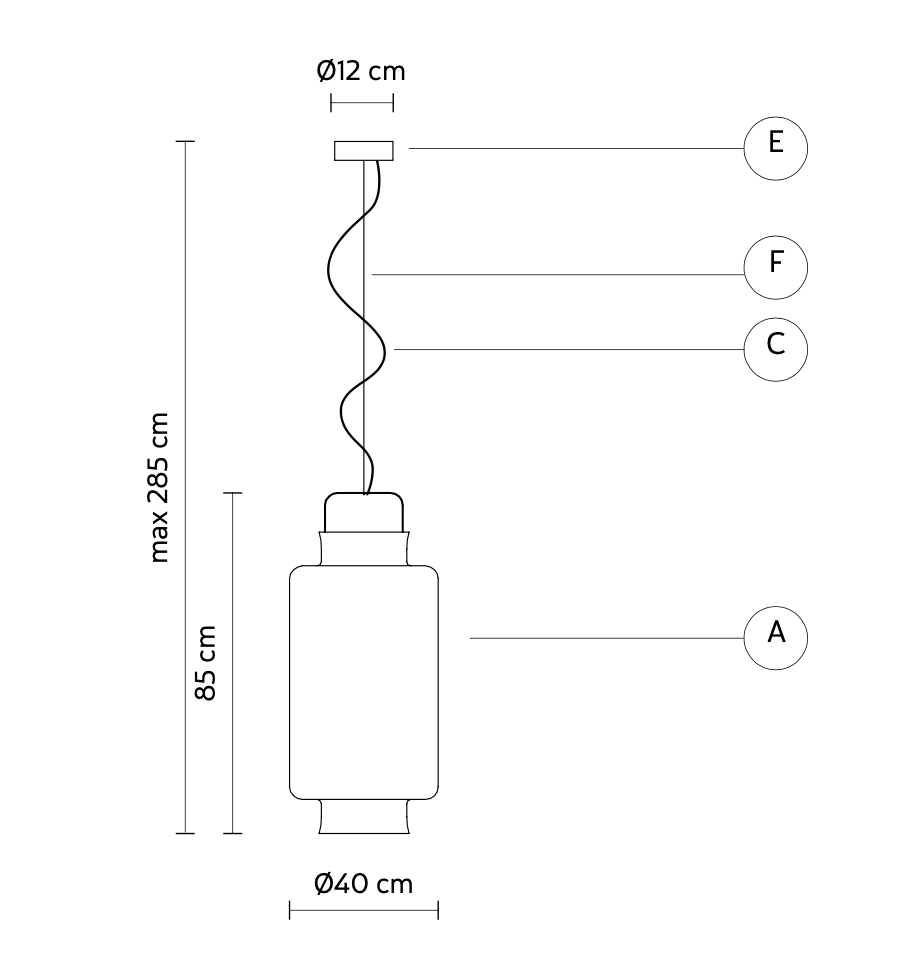 Kimono Pendant, E27, IP20