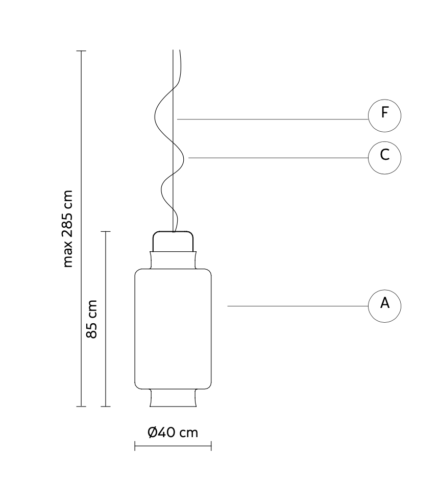 Kimono Pendant, E27, IP20
