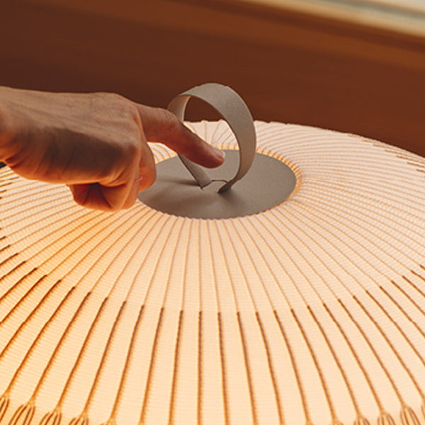 Knit Low Floor Lamp, Round, Stretch Knit Material over Polymer Orb, 33.6W, LED, Push Dim