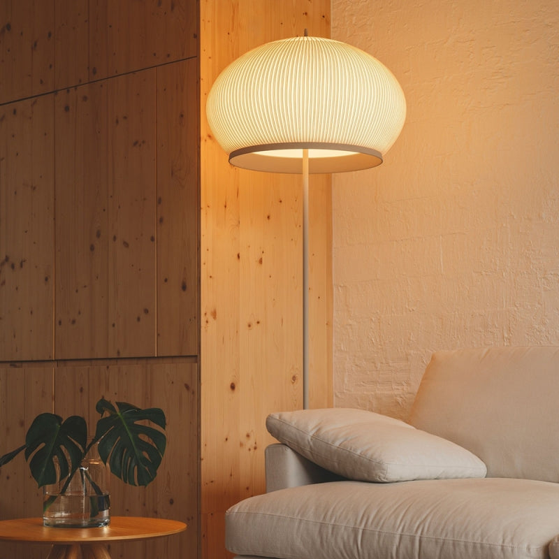 Knit Stem Floor Lamp, Oval Small, Stretch Knit Material over Polymer Orb, 33.6W, LED, On/Off or Dim