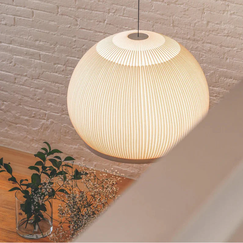 Knit Pendant, Tall 45 cm ø, Stretch Knit Material over Polymer Orb, 33.6W, LED, Dim