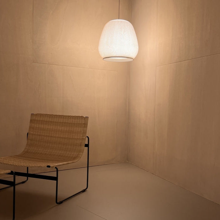 Knit Pendant, Round 65 cm ø, Stretch Knit Material over Polymer Orb, 40.2W, LED, Dim