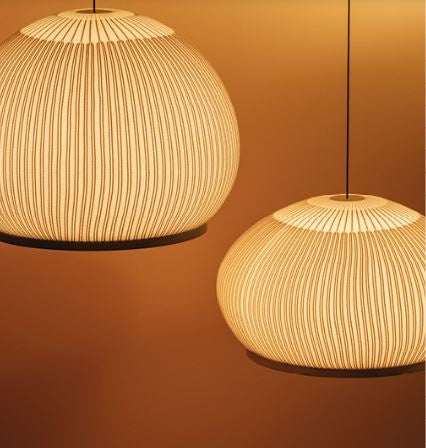 Knit Pendant, Round 65 cm ø, Stretch Knit Material over Polymer Orb, 40.2W, LED, Dim