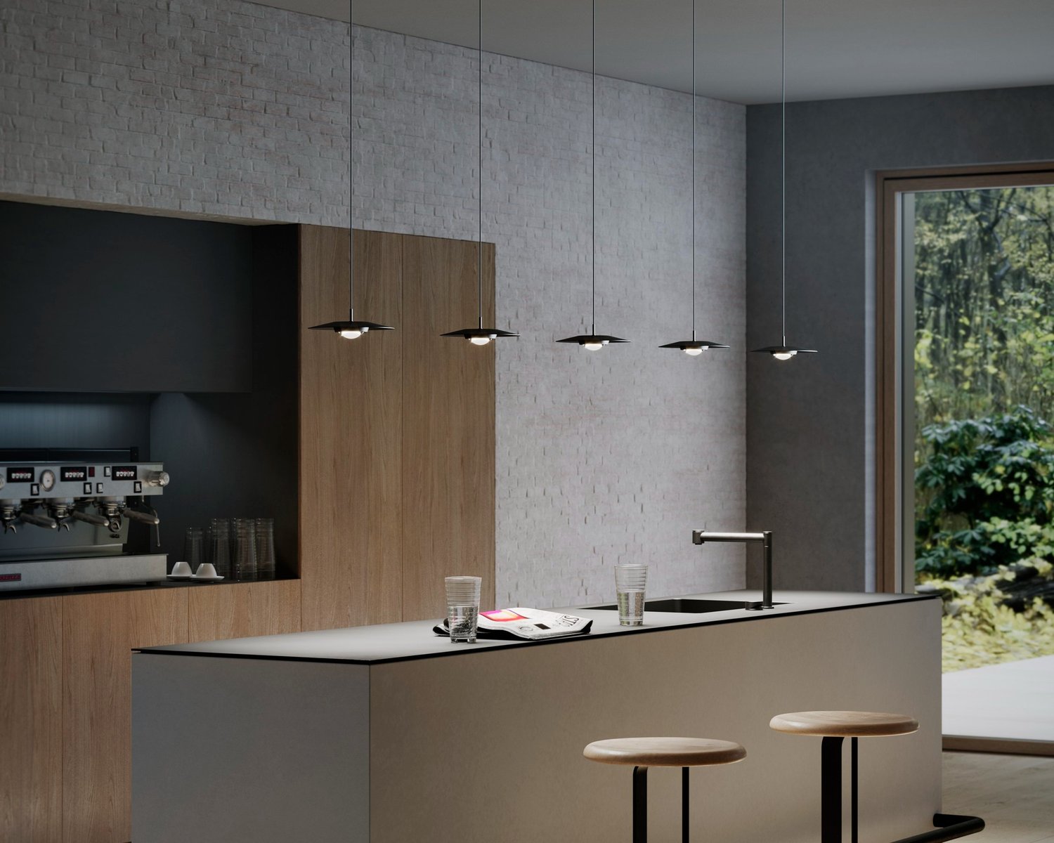 Koine Pendant, Black, 37 cm, LED, 19W, Phase Dim, IP20