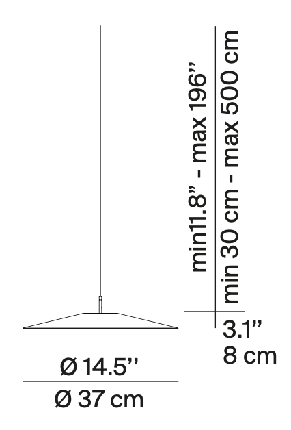 Koine Pendant, White, 37 cm, LED, 19W, Phase Dim, IP20